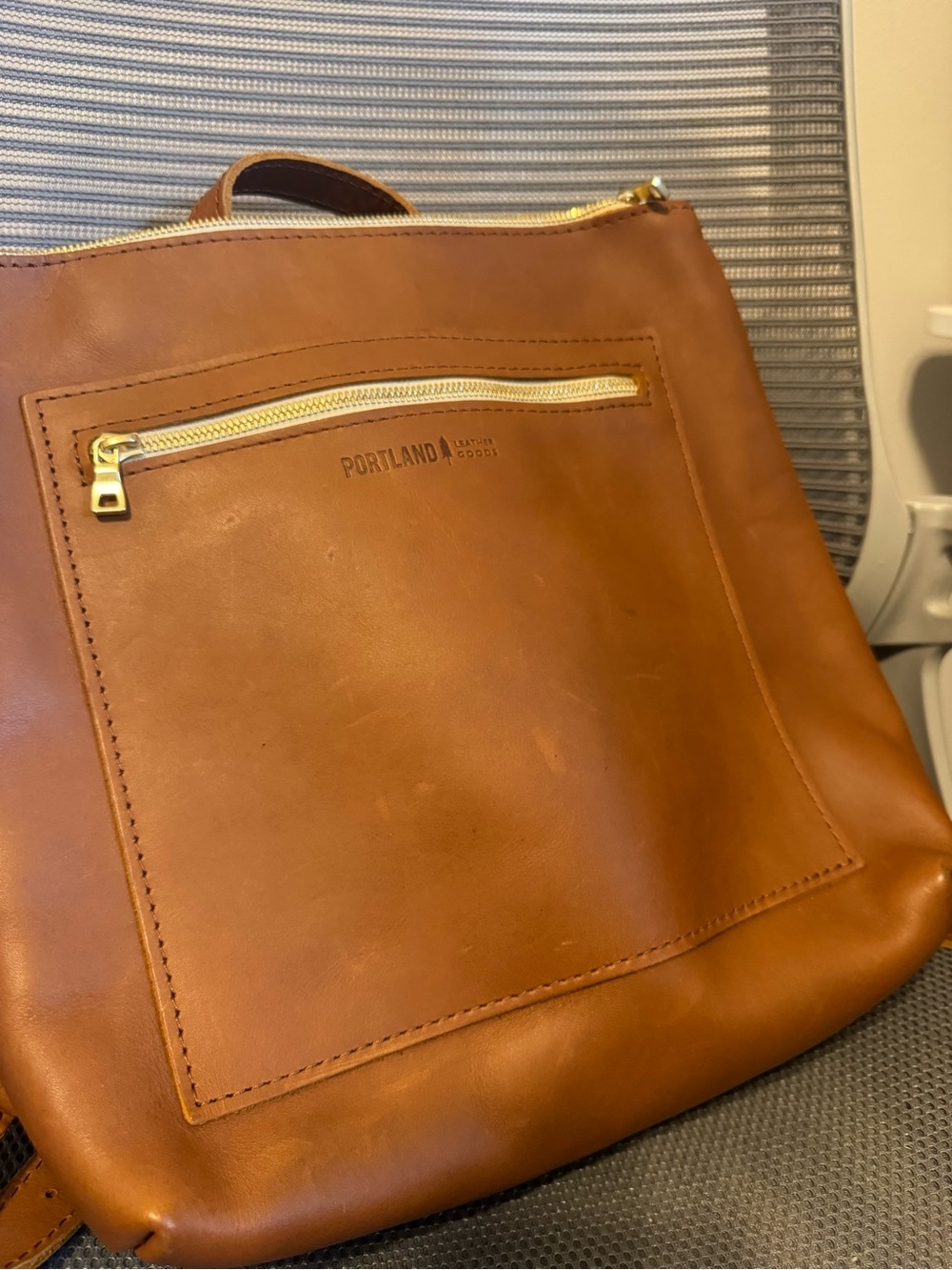 Portland Leather Honey Backpack Tote - Picture 6 of 7